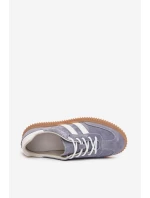 Semišové dámské sneakersy na platformě modré Marisae