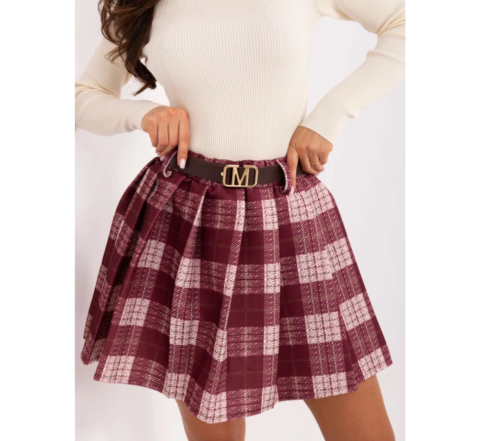 Spódnica MI SD model 21389032 bordowy - FPrice Spódnica MI SD model 21389032 bordowy - FPrice