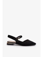 Dámské baleríny na nízkém podpatku s otevřenými podpatky Sergio Leone Black