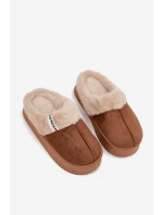 Dámské pantofle s kožíškem Parisse – hnědé Dámské pantofle s kožíškem Parisse – hnědé