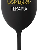 TATINKOVA TEKUTÁ TERAPIA - čierny pohár na víno 350 ml