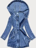 Volná dámská džínová bunda ve světle modré denimové barvě (POP7120-K) - P.O.P.SEVEN