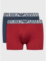 Pánské boxerky 2PACK 111769 3F720 15876 tm. modro-vínové - Emporio Armani