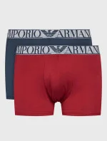 Pánské boxerky 2PACK 111769 3F720 15876 tm. modro-vínové - Emporio Armani