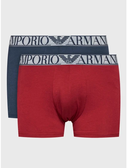 Pánské boxerky 2PACK 111769 3F720 15876 tm. modro-vínové - Emporio Armani