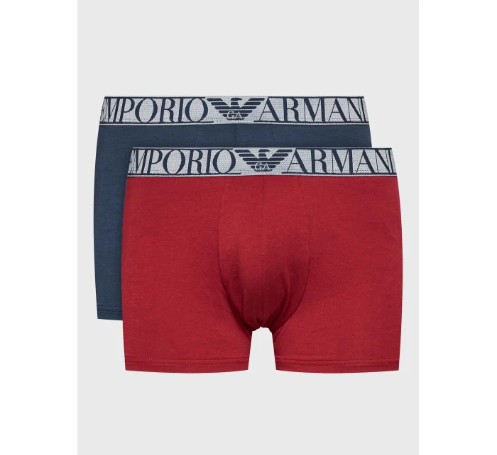Pánské boxerky 2PACK 111769 3F720 15876 tm. modro-vínové - Emporio Armani