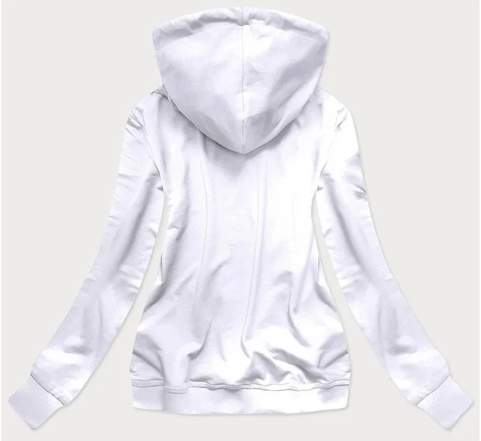 Bílá dámská sportovní mikina s potiskem model 16150020 - Ambitionfly Bílá dámská sportovní mikina s potiskem model 16150020 - Ambitionfly