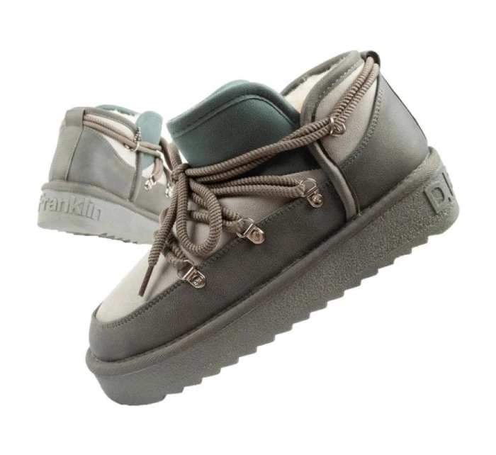 D.Franklin dámské sněhule zimní módní zateplené boty šedé dámské