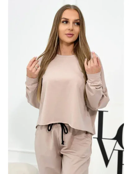 Set 2dílná mikina + kalhoty béžový