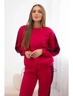 Bavlněná souprava s proužky fuchsie Bavlněná souprava s proužky fuchsie