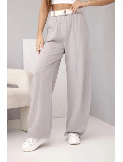 Dámské bavlněné kalhoty se širokými nohavicemi a páskem fango