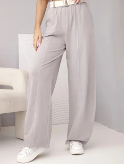 Dámské bavlněné kalhoty se širokými nohavicemi a páskem fango