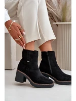 Dámské Botky Na Podpatku Zateplené Eko Semišové Černé model 21669122 - Boto Dámské Botky Na Podpatku Zateplené Eko Semišové Černé model 21669122 - Boto