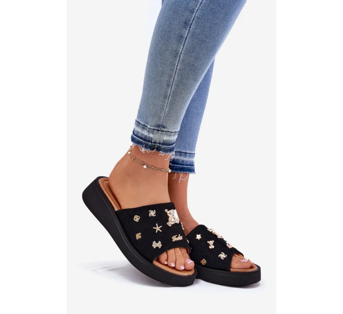 Dámské Semišové Pantofle S Černé model 21697722 - VINCEZA