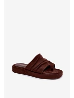 Dámské pantofle s mašlí Čokoládové Gelmira