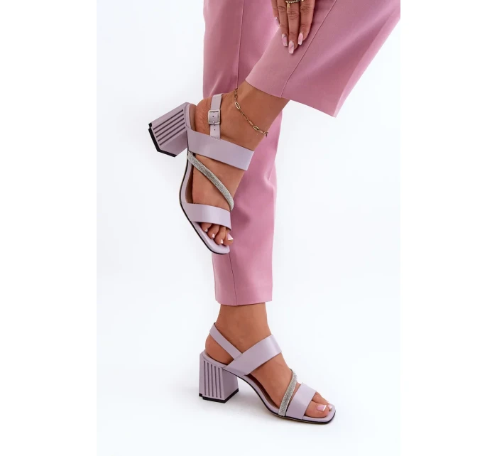 Dámské elegantní sandály na vysokém podpatku fialové D&A Dámské elegantní sandály na vysokém podpatku fialové D&A