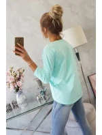 Halenka s potiskem Superior v mátové barvě