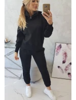 Zateplený set model 21915215 a kapuce černý - K-Fashion Zateplený set model 21915215 a kapuce černý - K-Fashion