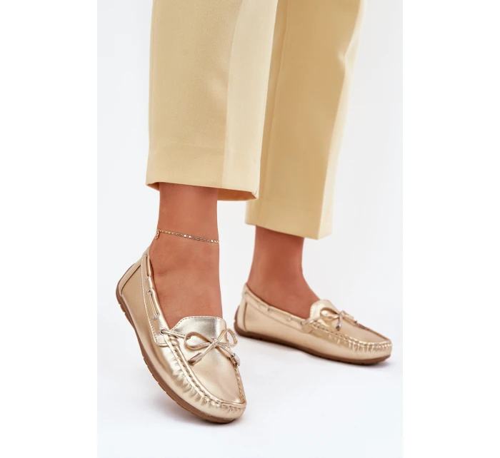 Dámské eko kůže mokasíny zlaté model 21701567 - Boto Dámské eko kůže mokasíny zlaté model 21701567 - Boto