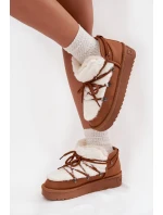 Nízké sněhule na platformě s kožešinou model 21714095 Camel - D.Franklin