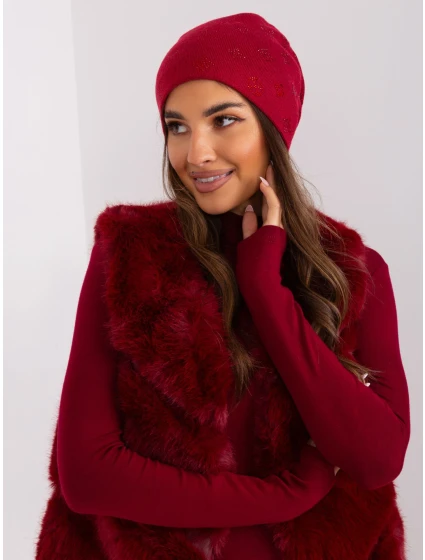 Czapka AT CZ model 18997548 bordowy - FPrice Czapka AT CZ model 18997548 bordowy - FPrice