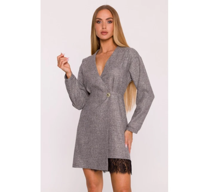 Zavinovací šaty z grafitové model 21295900 - Moe Zavinovací šaty z grafitové model 21295900 - Moe