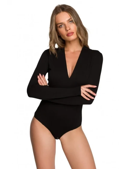 model 18004551 Body s výstřihem do V černé - STYLOVE