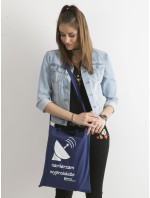 Ekologická bavlněná taška s tmavě modrým nápisem