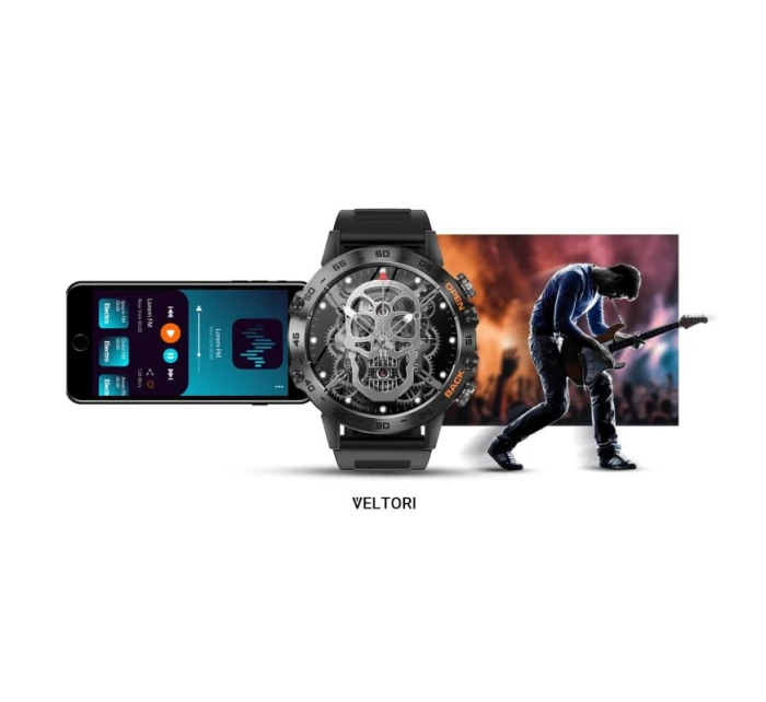 Černý silikonový řemínek model 21805551 - VELTORI