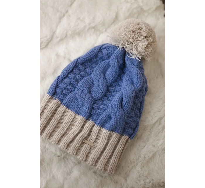 Paris fleecová čepice K212 modrá+béžová