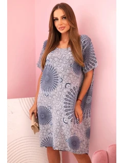 Dámské bavlněné šaty s model 21142760 vzorem šedý - K-Fashion