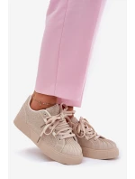 Dámské tenisky se zdobením na platformě béžové Eanneth Dámské tenisky se zdobením na platformě béžové Eanneth