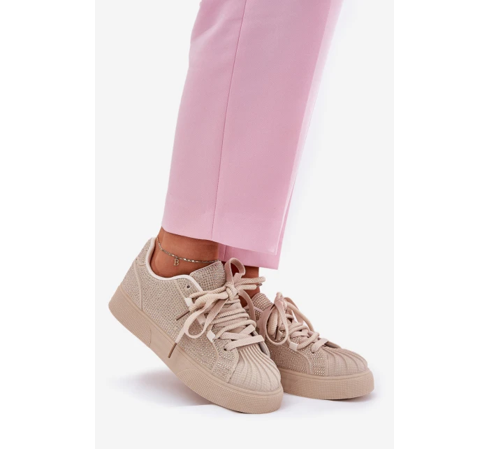 Dámské tenisky se zdobením na platformě béžové Eanneth Dámské tenisky se zdobením na platformě béžové Eanneth