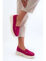 Semišové dámské mokasíny Fuchsia model 20453046 - Kesi