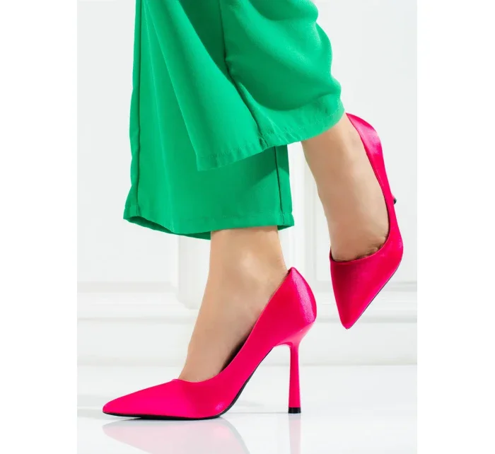 Krásné dámské růžové  lodičky na jehlovém podpatku