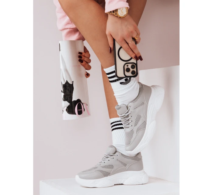 Dámské šedé tenisky RISNA FashionStreet ZY0109 Dámské šedé tenisky RISNA FashionStreet ZY0109