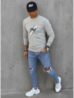 Pánská mikina s potiskem béžová Dstreet BX5363