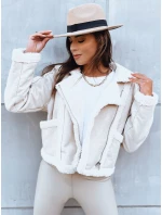 Dámská kožená bunda PLAYDIVA light beige FashionStreet TY3852 Dámská kožená bunda PLAYDIVA light beige FashionStreet TY3852