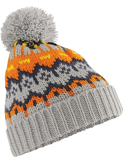 Beechfield B 528 Pletená čepice s bambulí "Retro Ski" 53.0528 glacier grey Beechfield B 528 Pletená čepice s bambulí "Retro Ski" 53.0528 glacier grey