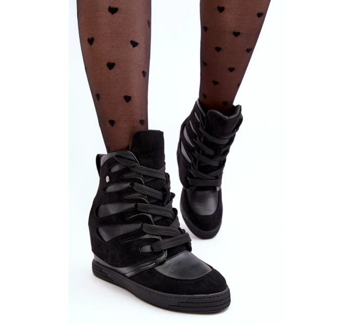 Kožené Boty Na Podpatku Černé model 21635445 - Boto Kožené Boty Na Podpatku Černé model 21635445 - Boto