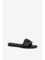 Dámské sandály na ploché podrážce černé Dimrose