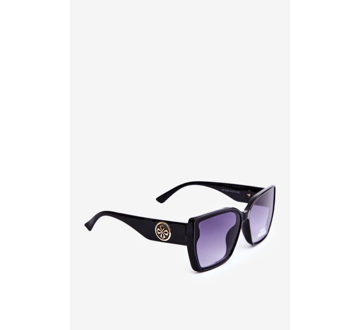 Dámské klasické sluneční brýle s ozdobnými detaily UV400 Černé