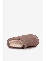 Dámské pantofle s páskem Vyhřívané s kožíškem Tmavě béžové Rilena Dámské pantofle s páskem Vyhřívané s kožíškem Tmavě béžové Rilena