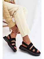 Dámské sandály semišové Big Star model 22064154 Černé - Big Star Shoes Dámské sandály semišové Big Star model 22064154 Černé - Big Star Shoes