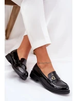 Dámské lakované mokasíny se srdíčkem S.Barski – černé