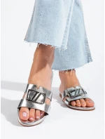 Praktické  nazouváky dámské Srebrny bez podpatku