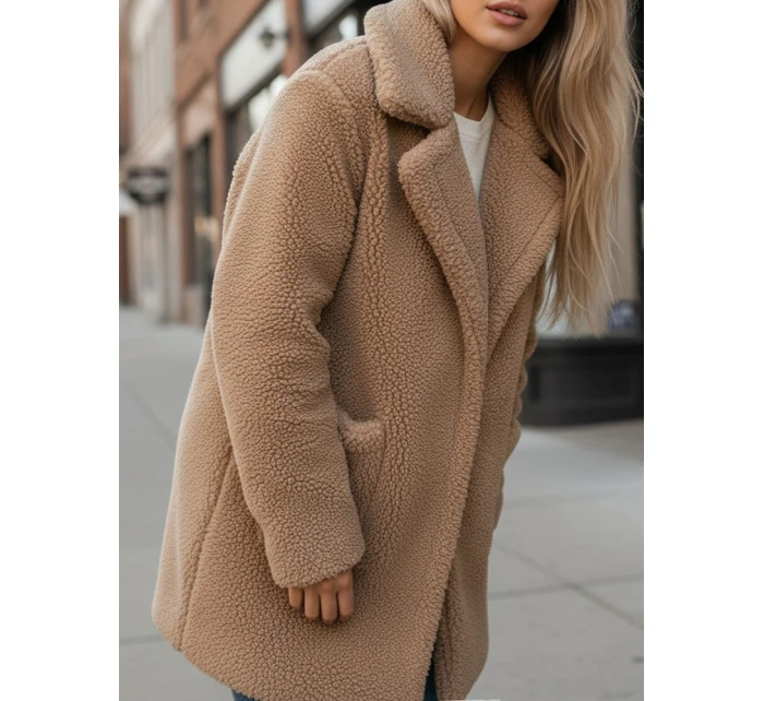 Dámský zimní kabát Teddy Fur beige FashionStreet NY0757z