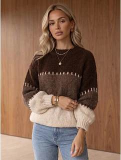 Sweter damski w brązowy model 22542371 - FashionStreet