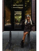 Bunda z měkké ekokůže s páskem a asymetrickým zipem hnědá model 21322454 - numoco basic