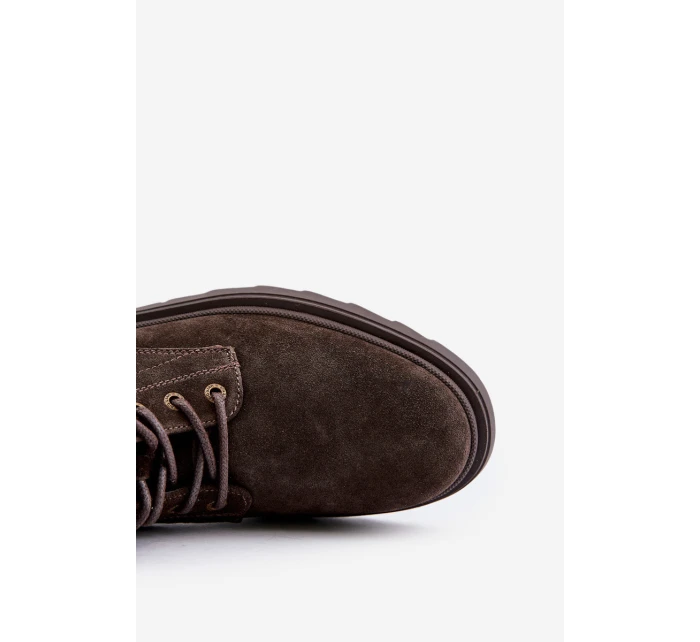 Semišové Zateplené Kotníkové Boty Na Zip Big Star model 21676197 Hnědé - Big Star Shoes Semišové Zateplené Kotníkové Boty Na Zip Big Star model 21676197 Hnědé - Big Star Shoes